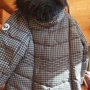 Arctic expedition houndstooth parka Zip front pockets, warm, 2x